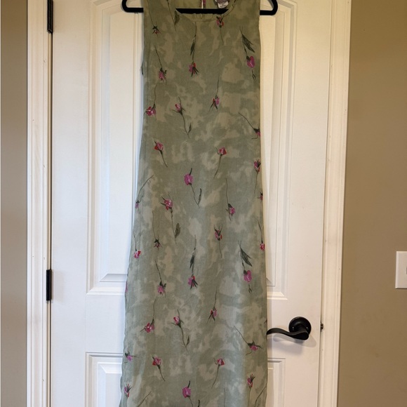 Floral Green Sleeveless Dress - Picture 1 of 5